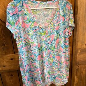Lilly Pulitzer Floral V-Neck Women's Top